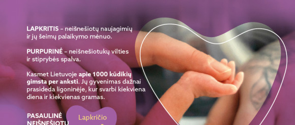 Purpurinis mėnuo: kvietimas palaikyti neišnešiotus naujagimius ir jų šeimas